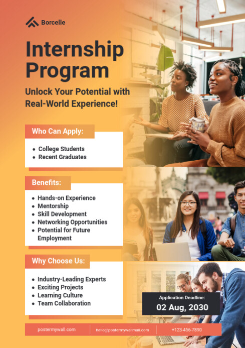 Copy of White Profesional Internship Program A4 | PosterMyWall