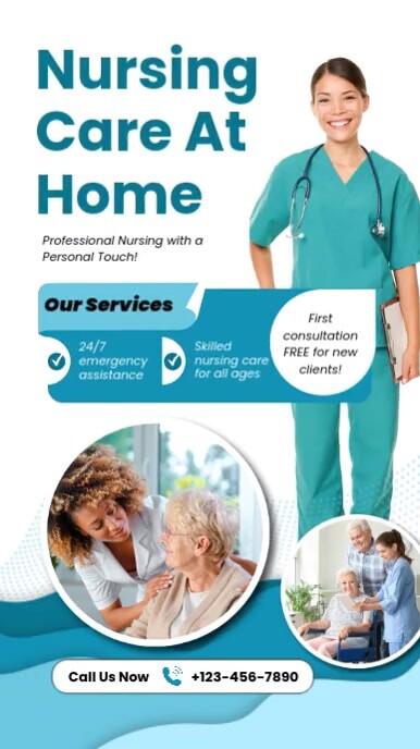 White Profesional Nursing Care Reel Instagram template