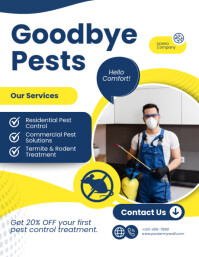 White Profesional Pest Control Service Pamflet (letter As) Рекламная листовка (US Letter) template
