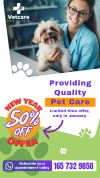 White Profesional Pet Care Offer Historia De Instagram template