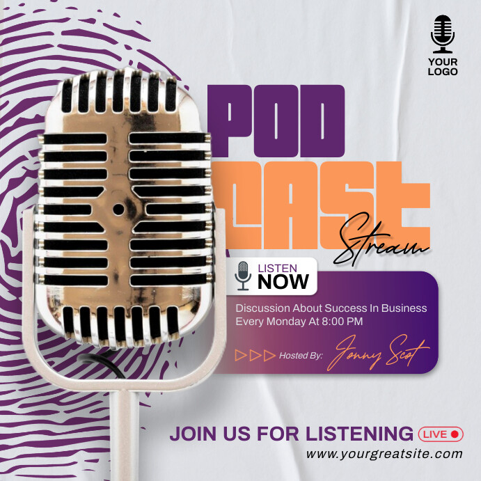 Copy of White Profesional Podcast Stream Pos Instagra | PosterMyWall