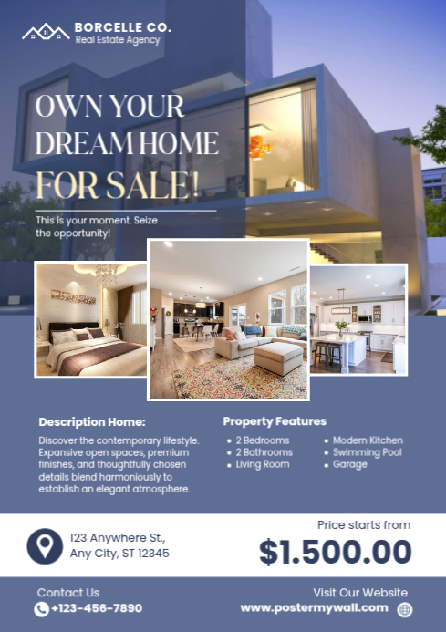 White Profesional Real Estate Property Promotion A4 Template | PosterMyWall