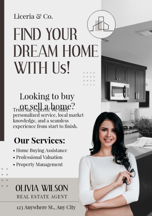 White Profesional Real Estate Realtor A4 template
