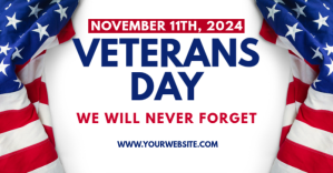 White Veterans Day Gedeelde afbeelding op Facebook Template