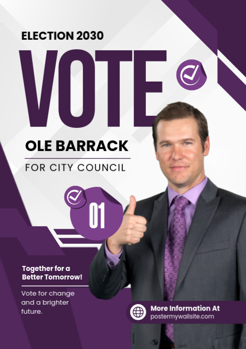 White Profesional Vote Election A4 template