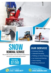 White Professional ,snow Removal Services Flyer A4 template