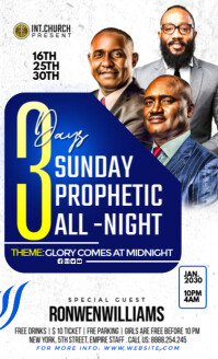 White Professional 3days Sunday Prophetic Night Service  Us Legal template