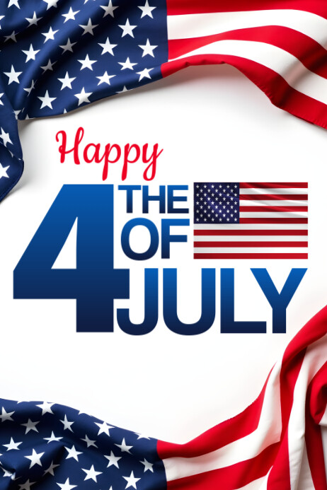 White Professional 4th Of July Poster Plakkaat template