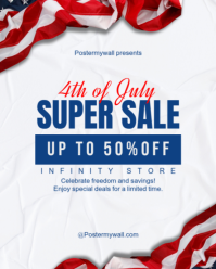 White Professional 4th of July Sale Instagram Portrait template