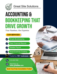 White Professional Accounting & Bookkeeping Services Flyer template