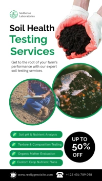 White Professional Accurate Soil Health Testing Services  Instagram Story template