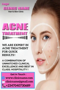 White Professional Acne Treatment Poster template