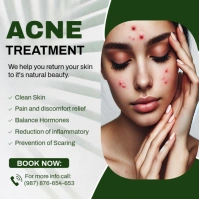 White Professional Acne Treatment Template Design Instagram Post