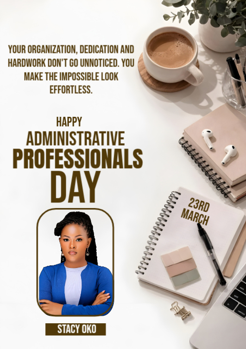 White Professional Administrative Professionals Day A4 Template ...