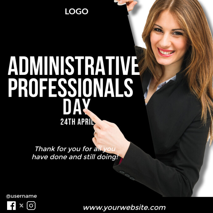Plantilla de White Professional Administrative Professionals Day Design ...