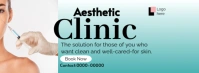 White Professional Aesthetic Clinc Facebook Cover Photo Ikhava Yesithombe se-Facebook template