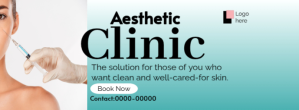 White Professional Aesthetic Clinc Facebook Cover Photo template
