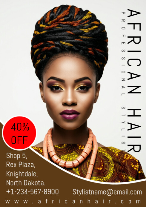 Copy of White Professional African Hairdo A4 | PosterMyWall