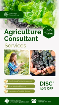 White Professional Agriculture Consultant Services  Instagram Story template