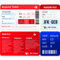 White Airplane Ticket Instagram Post Template