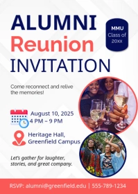 White Professional  Alumni Reunion Invitation Poster Template A6