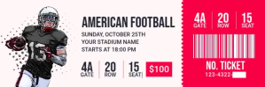 White Professional American Football Match Ticket Twitter Banner template