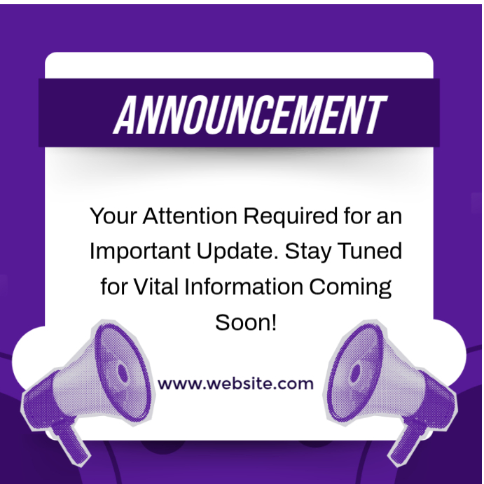 White Professional Announcement Instagram Post Template | PosterMyWall