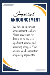 White Professional Announcement Poster template