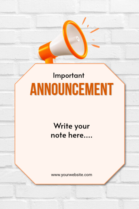 White Professional Announcement Poster Templat | PosterMyWall