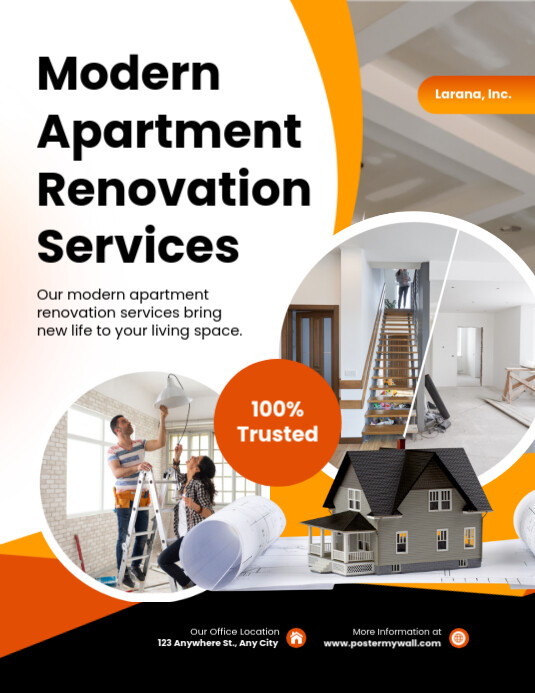 White Professional Apartment Renovation Services Flyer (us Letter ...