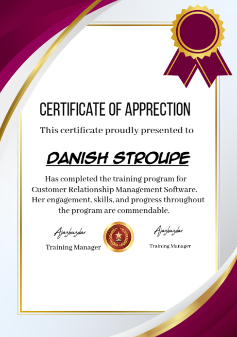 White Professional Appreciation Certificate Design Templates A5