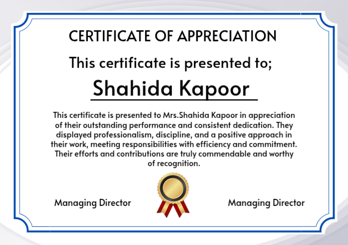 White Professional Appreciation Certificate A5 Template | PosterMyWall