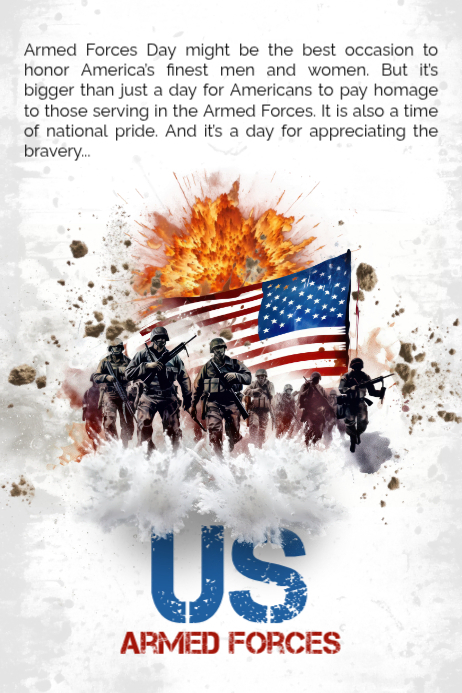 White Armed Forces Day Posters Template | PosterMyWall