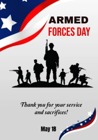 White Professional Armed Forces Day Template A3