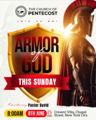 White Professional Armor of God Church Event Instagram Portrait template