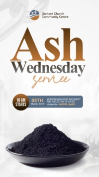 White Professional Ash Wednesday  Instagram Story template