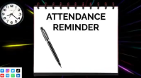 White Professional Attendance Reminder Digital Display Video Цифровой дисплей (16 : 9) template