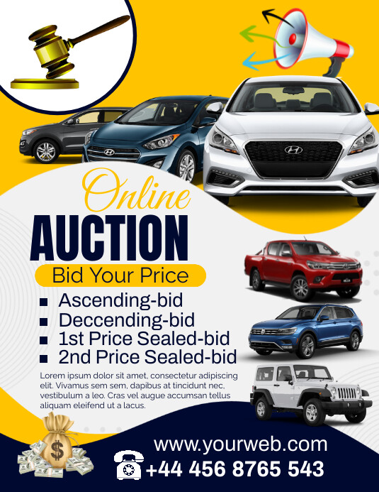 Copy of White Professional Auction Flyer (us Letter) | PosterMyWall