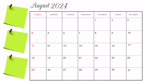 White Professional August Calendar Digital Di Digitalt display (16:9) template