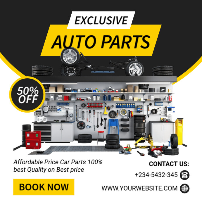 Plantilla de White Professional Auto Parts Instagram Post | PosterMyWall