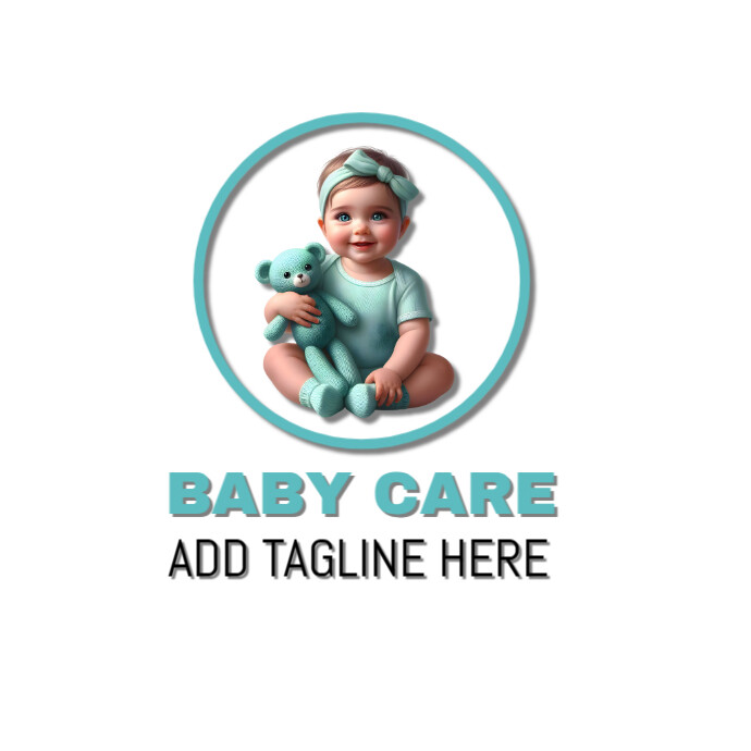 White Professional Baby Care Logo Logotyp template