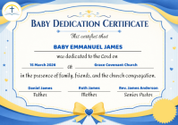 White Baby Dedication Certificate A5 Template