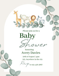 White Professional Baby Shower Announcement/invitation  Flyer (us Letter) template