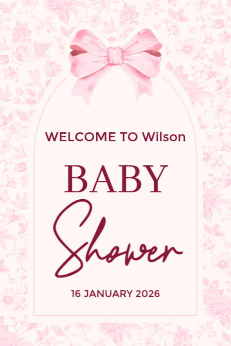 White Professional Baby Shower Invitation Poster Template | PosterMyWall