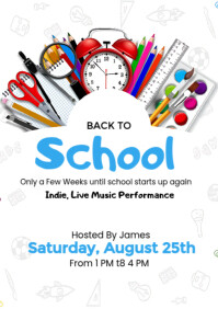 White Professional Back To School Flyer  A5 template