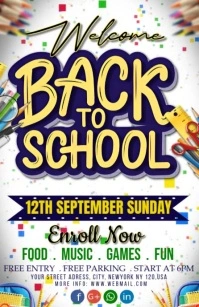 White Professional Back To School  Half Page Wide template