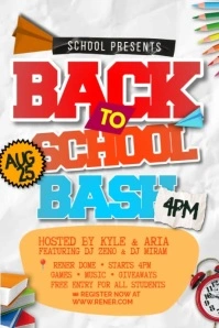 White Professional Back To School  Poster template