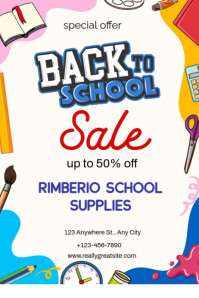 White Professional Back To School Sale Poster template