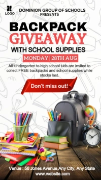 White Professional Backpack Giveaway  Instagram Story template