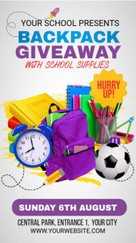 White Professional Backpack Giveaway Instagram Story template